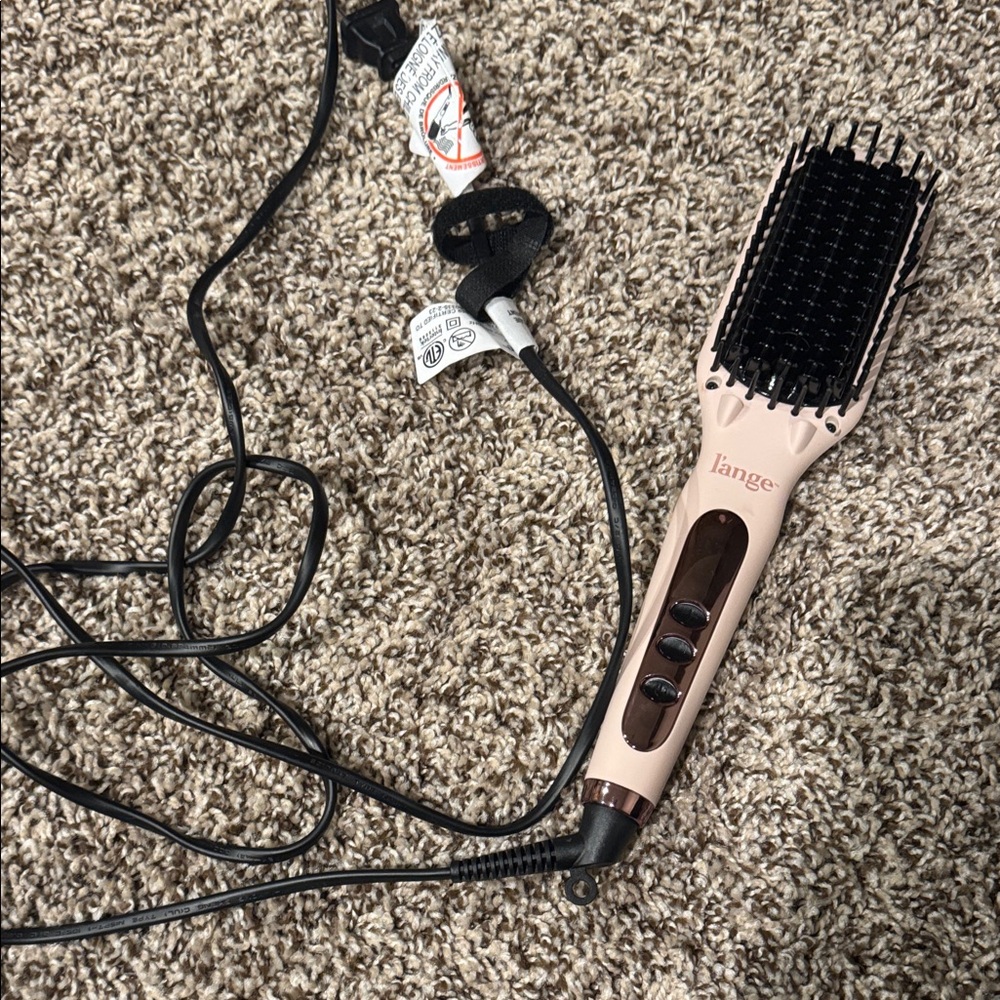 Lange Rose Gold and Black Heated Straightening Brush